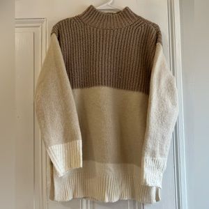Ann Taylor Multi-Color Texture Knit Mock Neck Oversized Sweater Size XS
